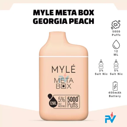 Myle Meta Box Georgia Peach Disposable Device in UAE