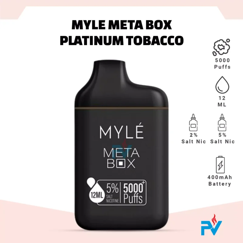 Myle Meta Box Platinum Tobacco Disposable Device