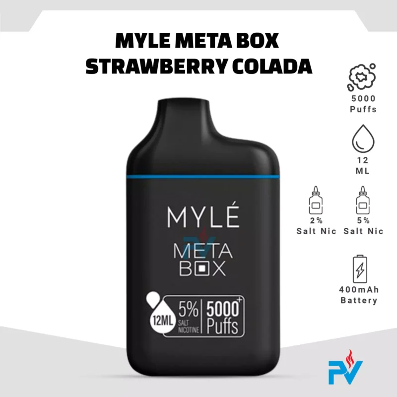 Myle Meta Box Strawberry Colada Disposable Device