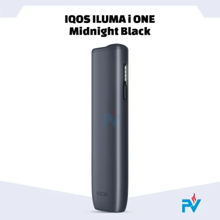Deep charcoal black aluminum body on all-in-one IQOS ILUMA i ONE Midnight Black