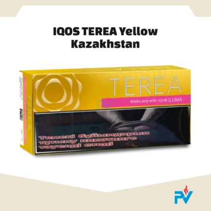 Heets TEREA Yellow tobacco sticks for IQOS ILUMA devices in a yellow box.