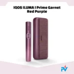 Close-up of IQOS ILUMA I Prime Garnet Red with USB-C charging port
