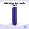 The Electric Purple ILUMA I One heated tobacco kit unboxed with the included UAE power adapter and USB-C cable.