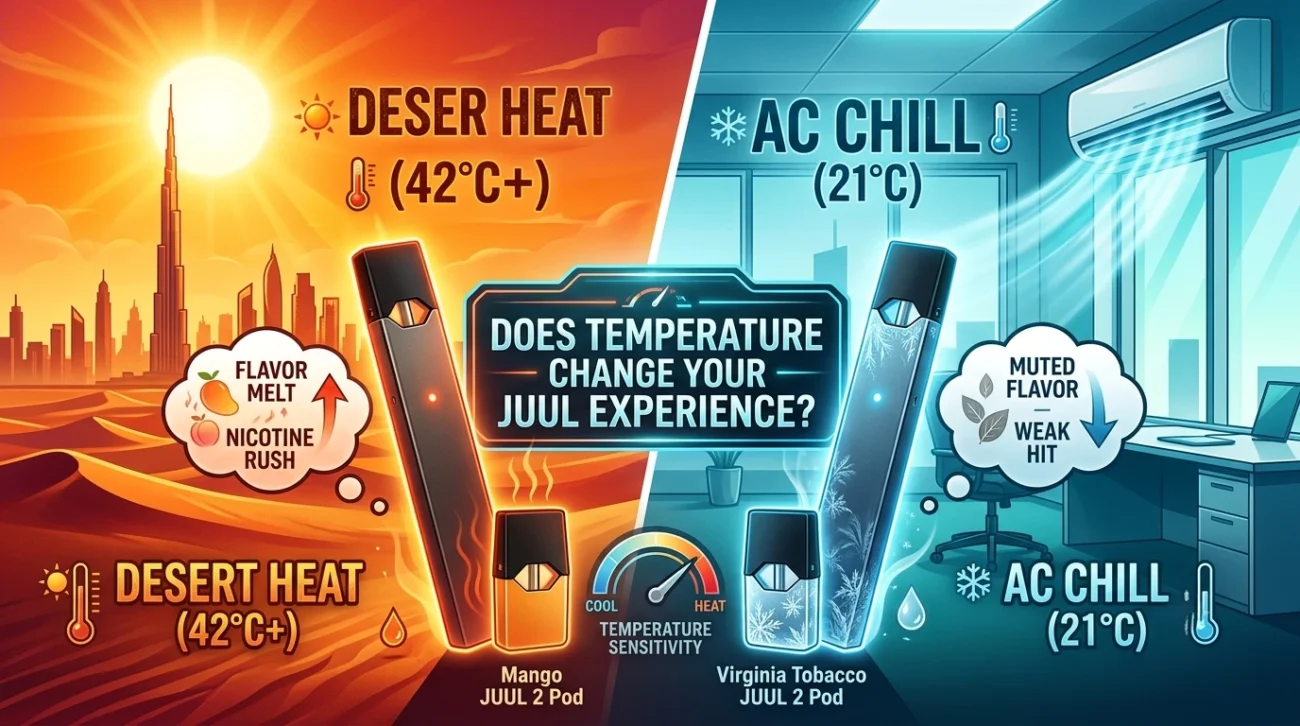 JUUL pod affected by heat and temperature in Dubai summer