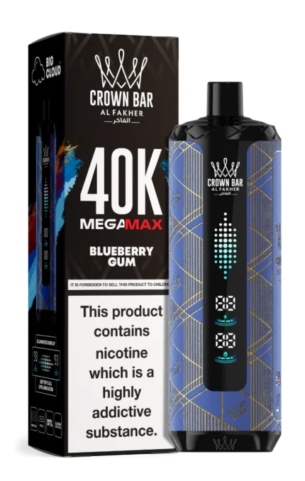Al Fakher Crown Bar Blueberry Gum Mega Max 40000 Puffs