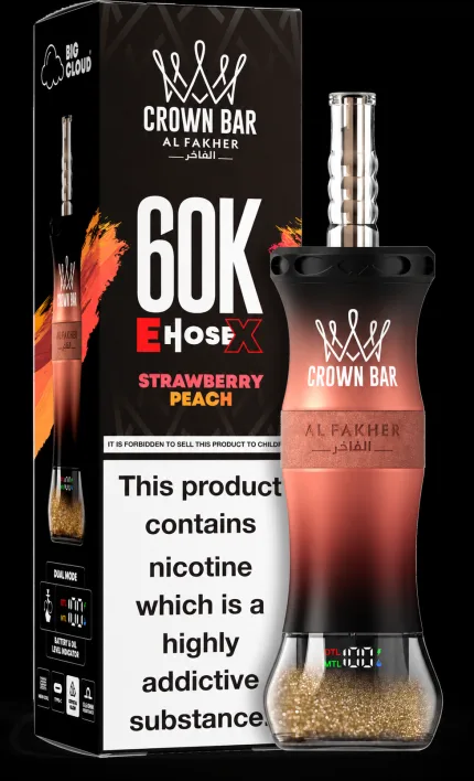 Al Fakher Crown Bar E-Hose 60000 Puffs Strawberry Peach