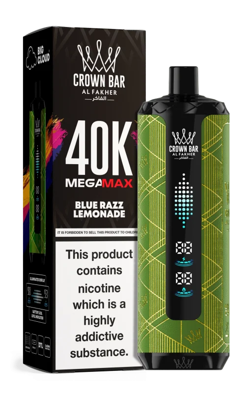 Al Fakher Crown Bar Blue Razz Lemonade Mega Max 40000 Puffs