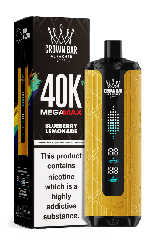 Al Fakher Crown Bar Blueberry Lemonade Mega Max 40000 Puffs
