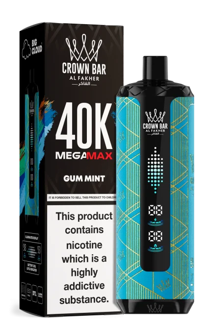 Al Fakher Crown Bar Gum Mint 40000 Puffs Vape with Refreshing Mint Flavor in UAE