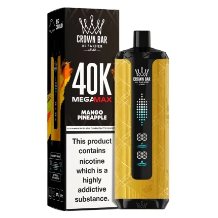 Buy Al Fakher Crown Bar Mega Max 40000 Puffs Mango Pineapple Flavor in Dubai
