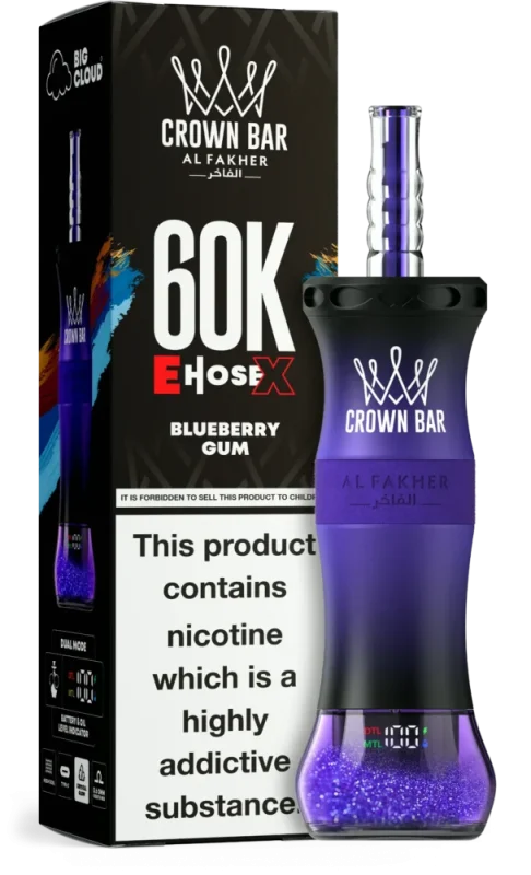 Al Fakher Crown Bar E-Hose 60000 Puffs Blueberry Gum