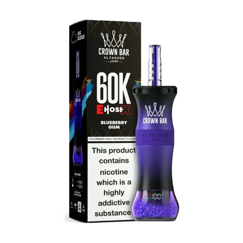 Al Fakher Crown Bar E-Hose 60000 Puffs Blueberry Gum